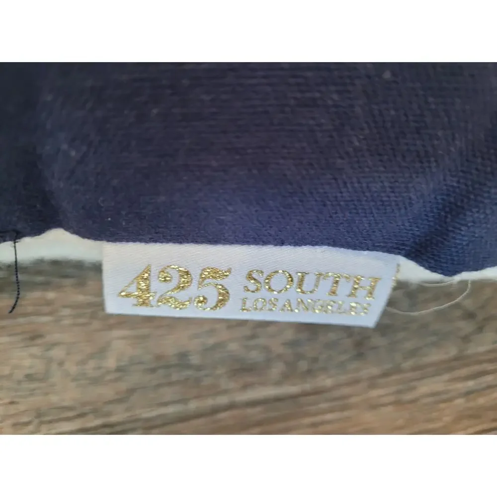 425 South Los Angeles Decorative Fringe Pillow‎ Navy Blue Large Size Pillow
